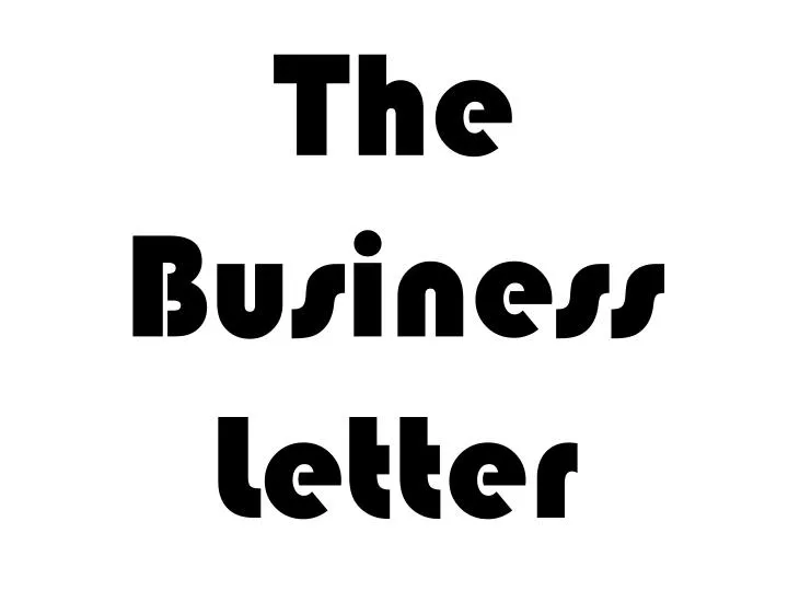 the business letter