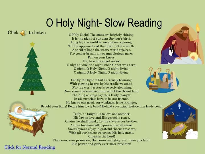 o holy night slow reading