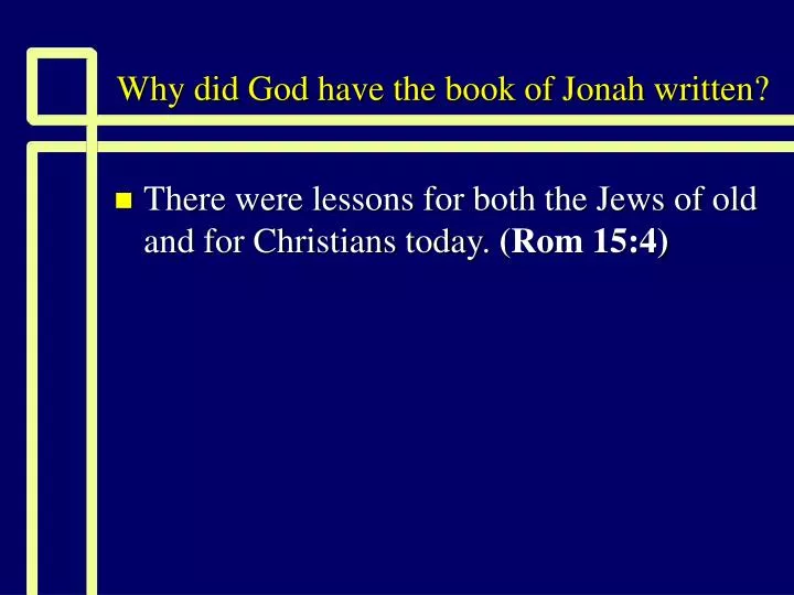 why did god have the book of jonah written