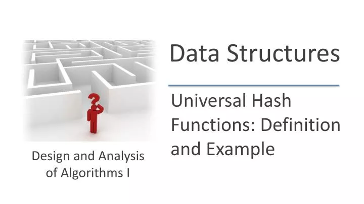 universal hash functions definition and example
