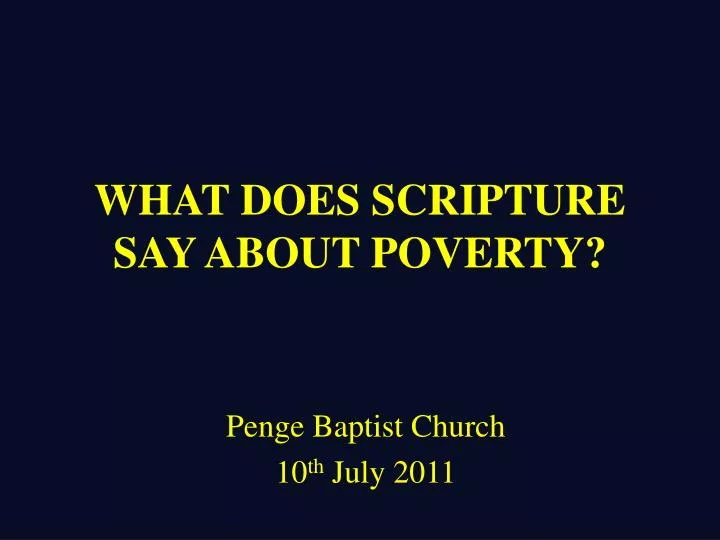 what does scripture say about poverty