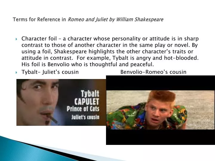 terms for reference in romeo and juliet by william shakespeare