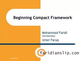 Beginning Compact Framework