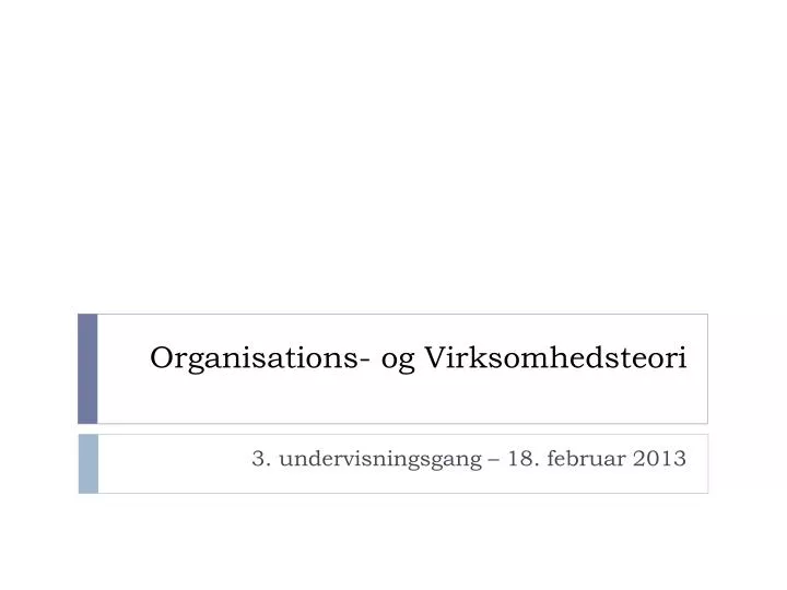 organisations og virksomhedsteori