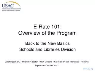 E-Rate 101: Overview of the Program