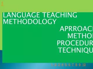 LANGUAGE TEACHING METHODOLOGY APRROACH METHOD PROCEDURE TECHNIQUE