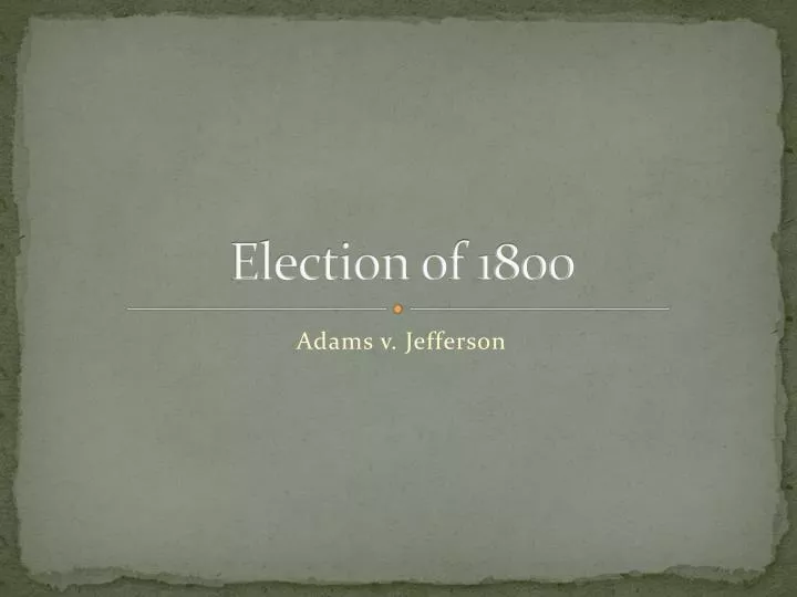 election of 1800