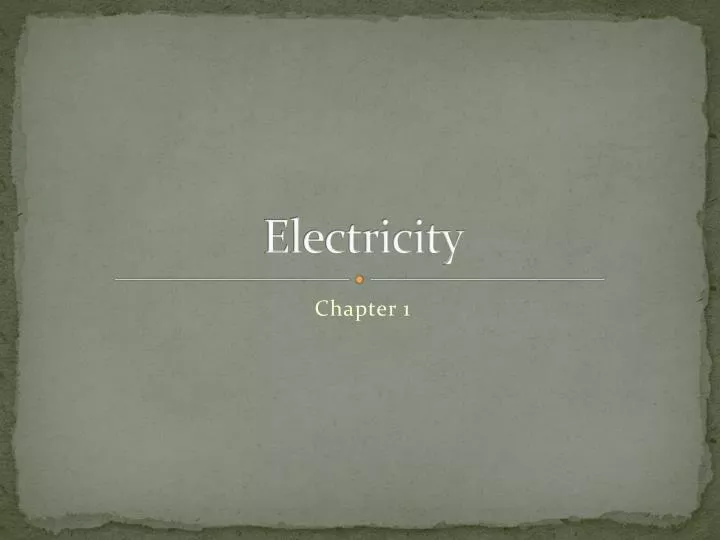 electricity