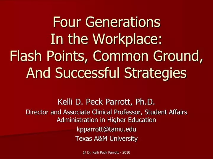 four generations in the workplace flash points common ground and successful strategies