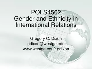 POLS4502 Gender and Ethnicity in International Relations