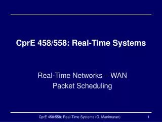 CprE 458/558: Real-Time Systems