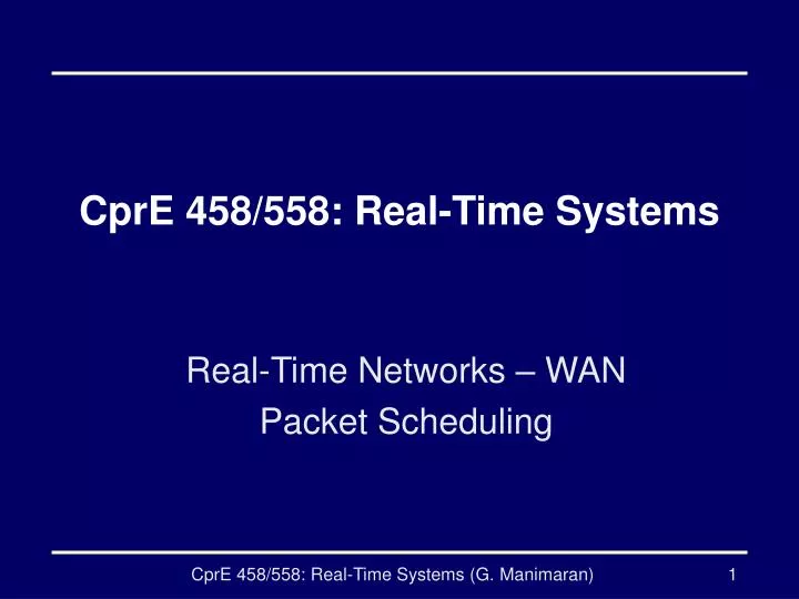 cpre 458 558 real time systems