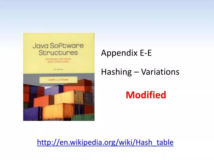 appendix e e hashing variations
