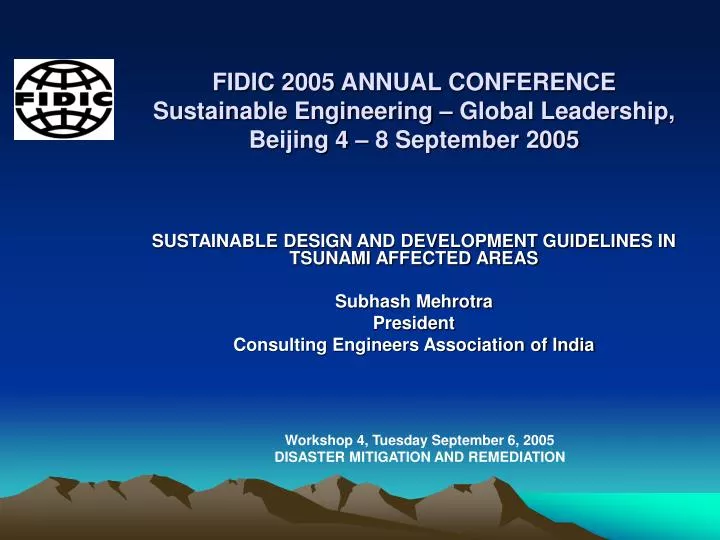 fidic 2005 annual conference sustainable engineering global leadership beijing 4 8 september 2005
