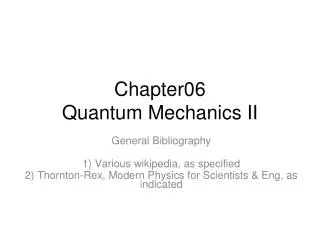 Chapter06 Quantum Mechanics II