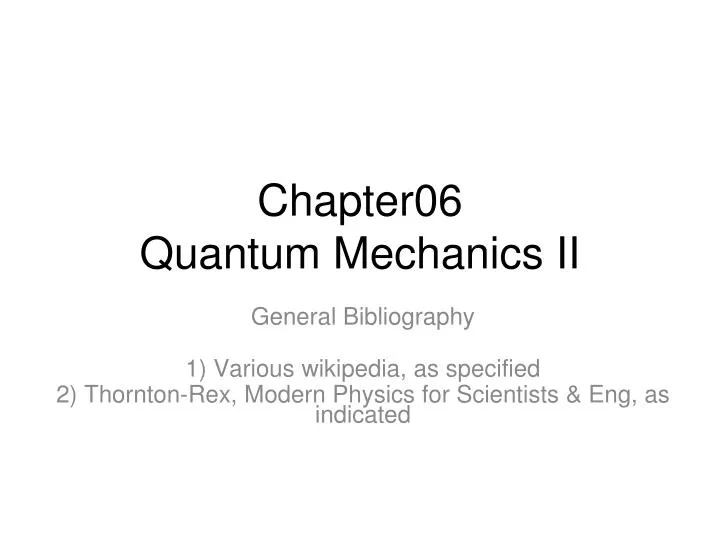 chapter06 quantum mechanics ii