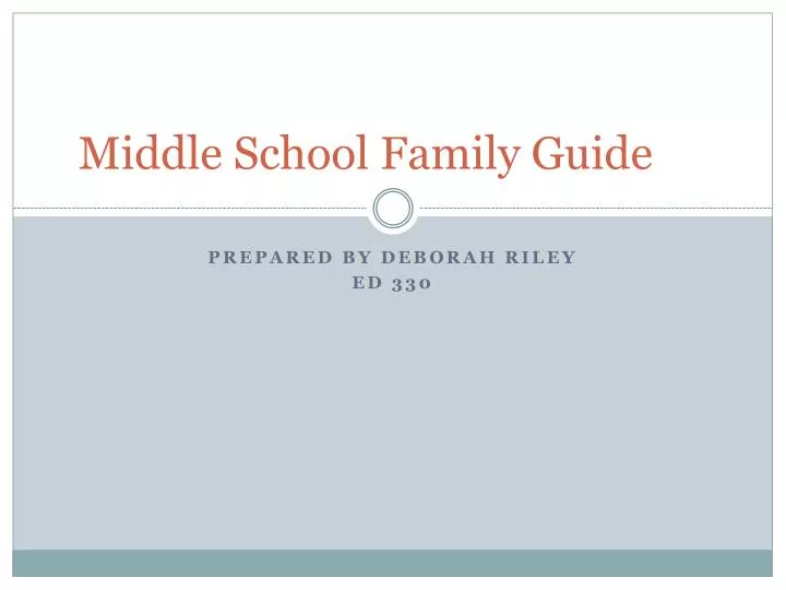 middle school family guide