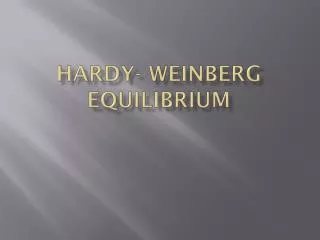 hardy weinberg equilibrium