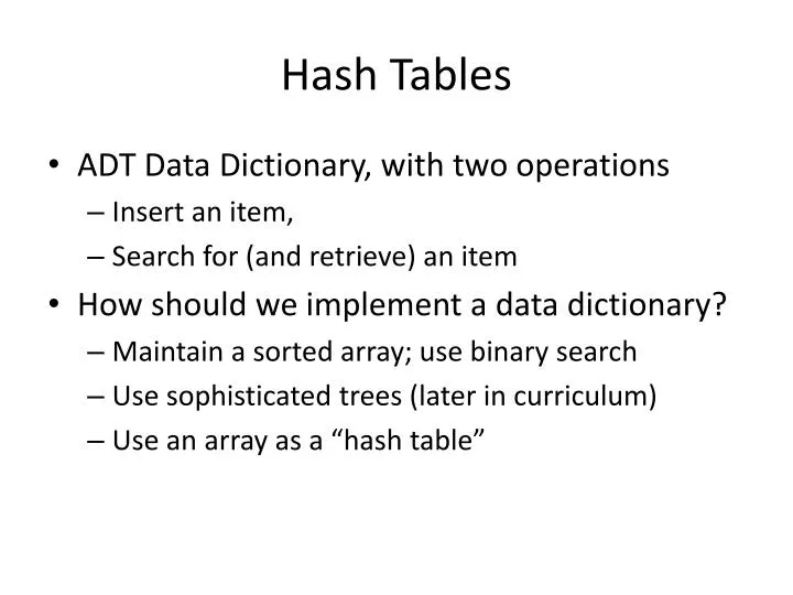 hash tables