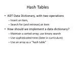 Hash Tables - slide 1