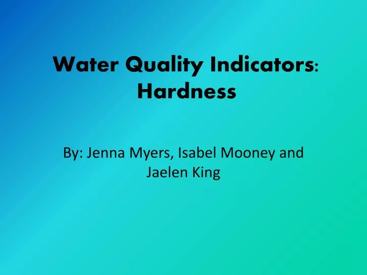 water quality indicators hardness