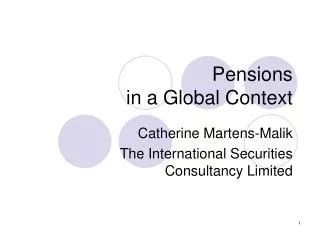 Pensions in a Global Context