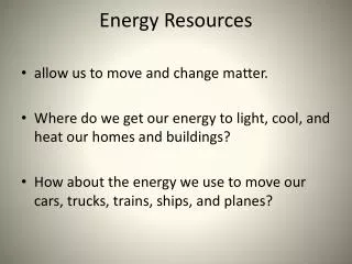 energy resources