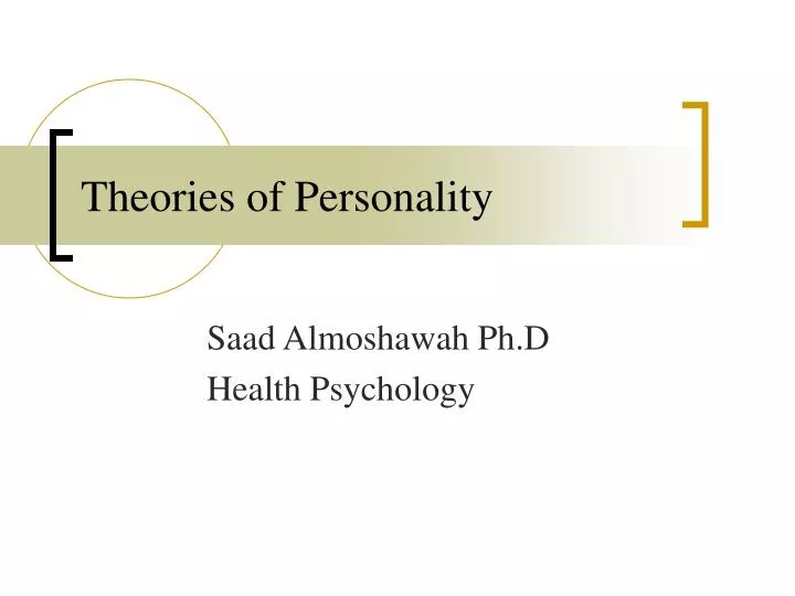 theories of personality