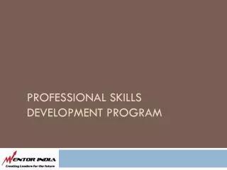 Professional Skills Development Program