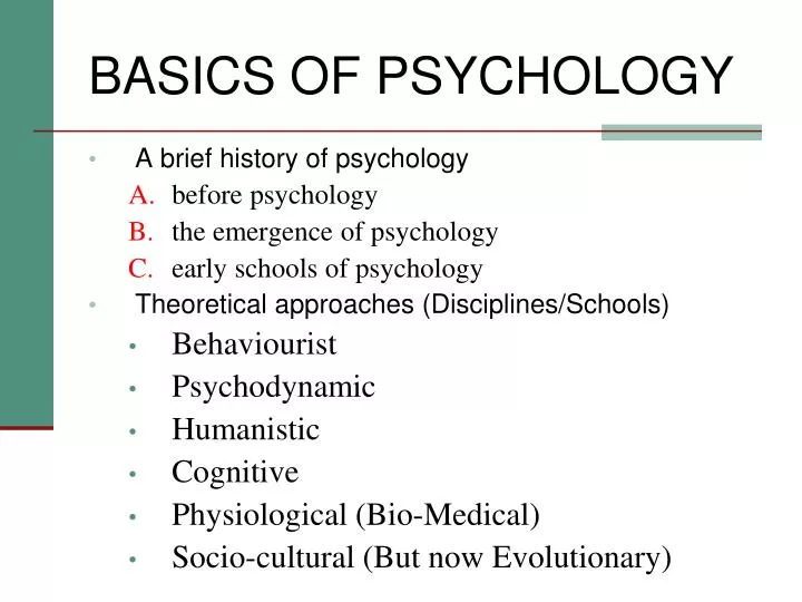 basics of psychology