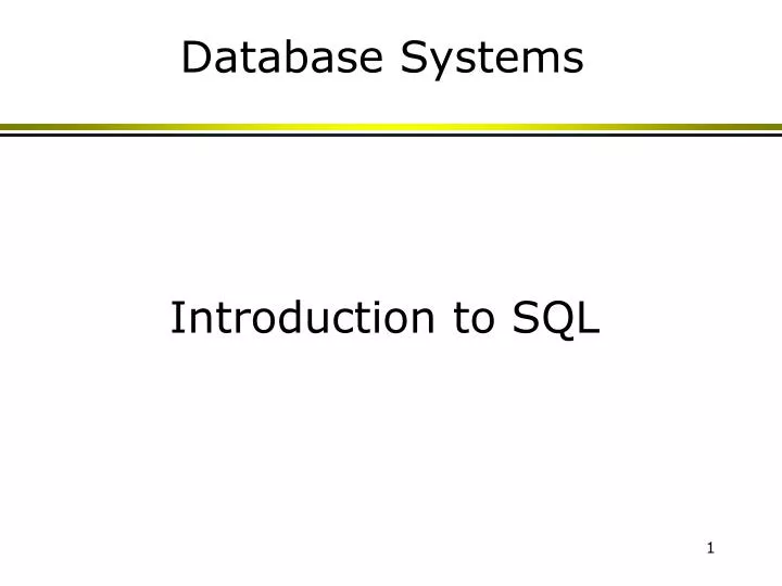introduction to sql