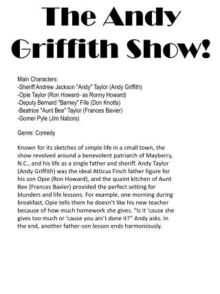 The Andy Griffith Show!