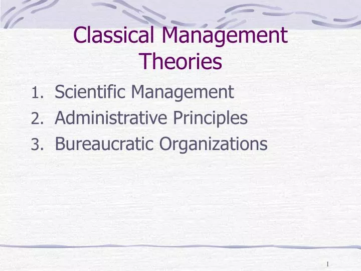 classical management theories