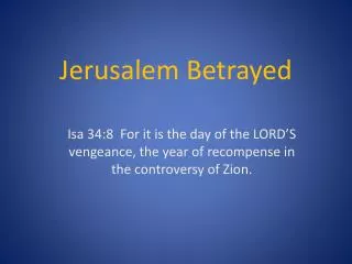 Jerusalem Betrayed