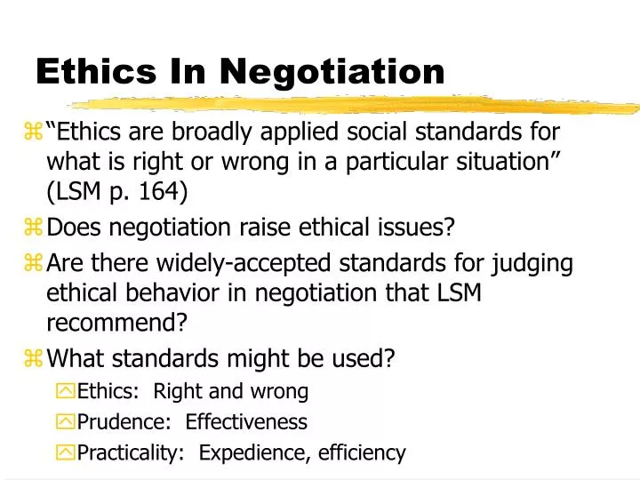 ethics in negotiation