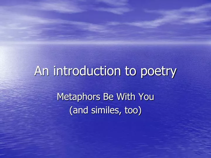 an introduction to poetry