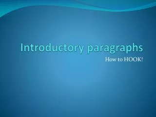 introductory paragraphs
