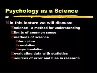 psychology as a science
