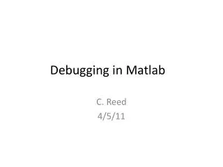 Debugging in Matlab