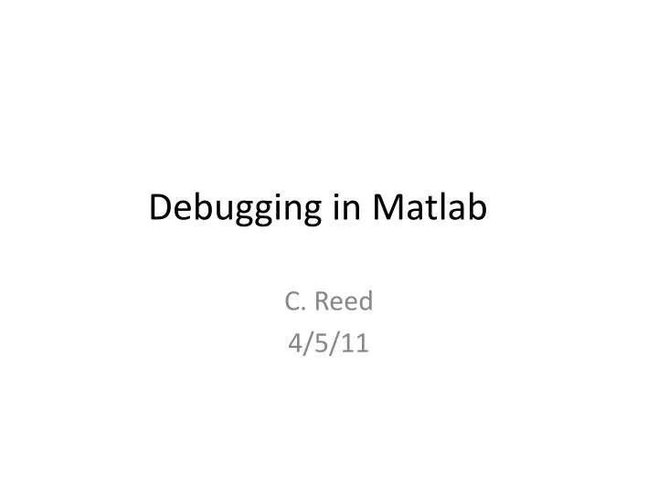 debugging in matlab
