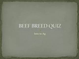 BEEF BREED QUIZ