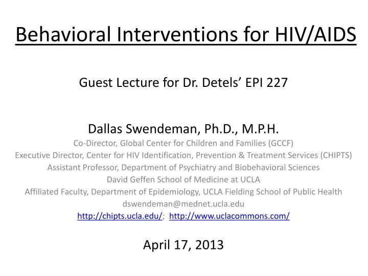behavioral interventions for hiv aids