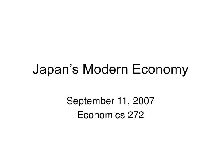 japan s modern economy