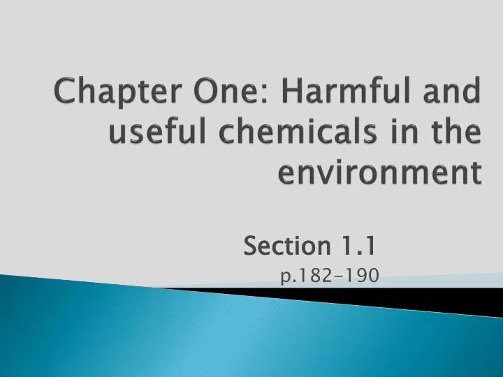chapter one harmful and useful chemicals in the environment