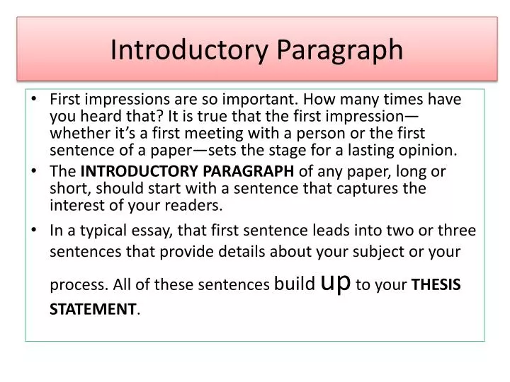 introductory paragraph