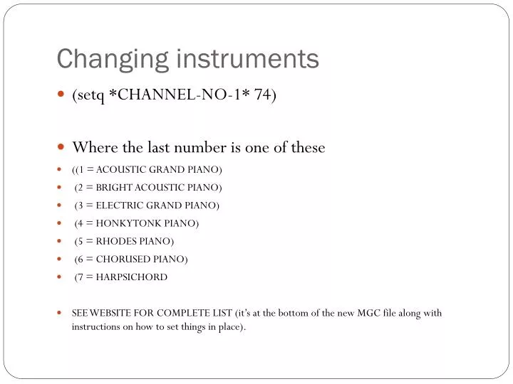 changing instruments