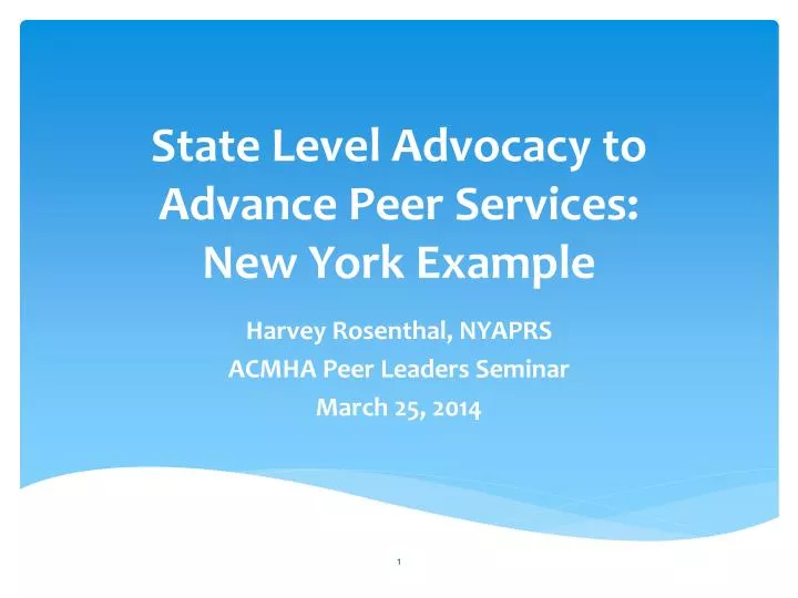 state level advocacy to advance peer services new york example
