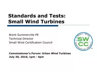 Standards and Tests: Small Wind Turbines