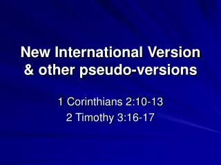 new international version other pseudo versions