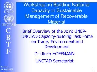 Workshop on Building National Capacity in Sustainable Management of Recoverable Material